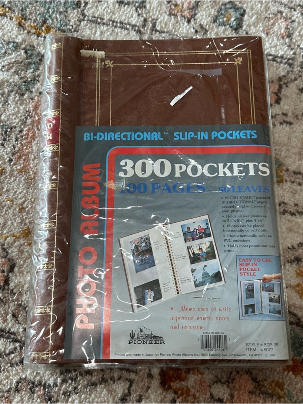 Vintage Pioneer bi-directional slip in 400 pockets photo album NEW